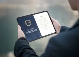 Security officer verifying their shift clock-in on a Guardhouse tablet