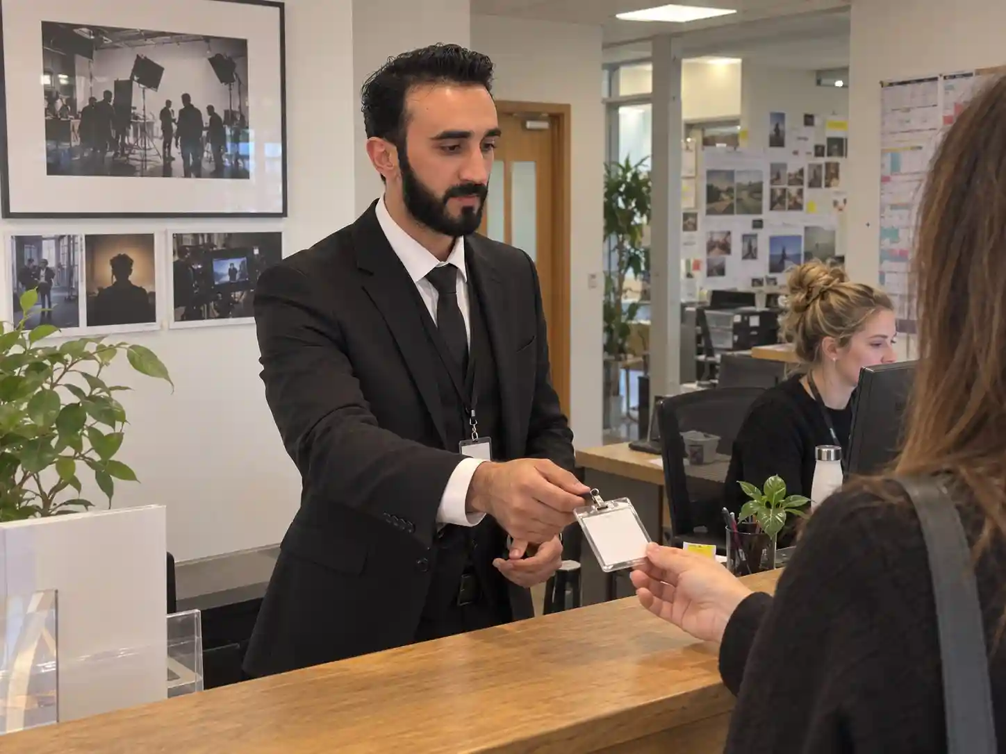 Access Control Officer Checking Visitor Identification
