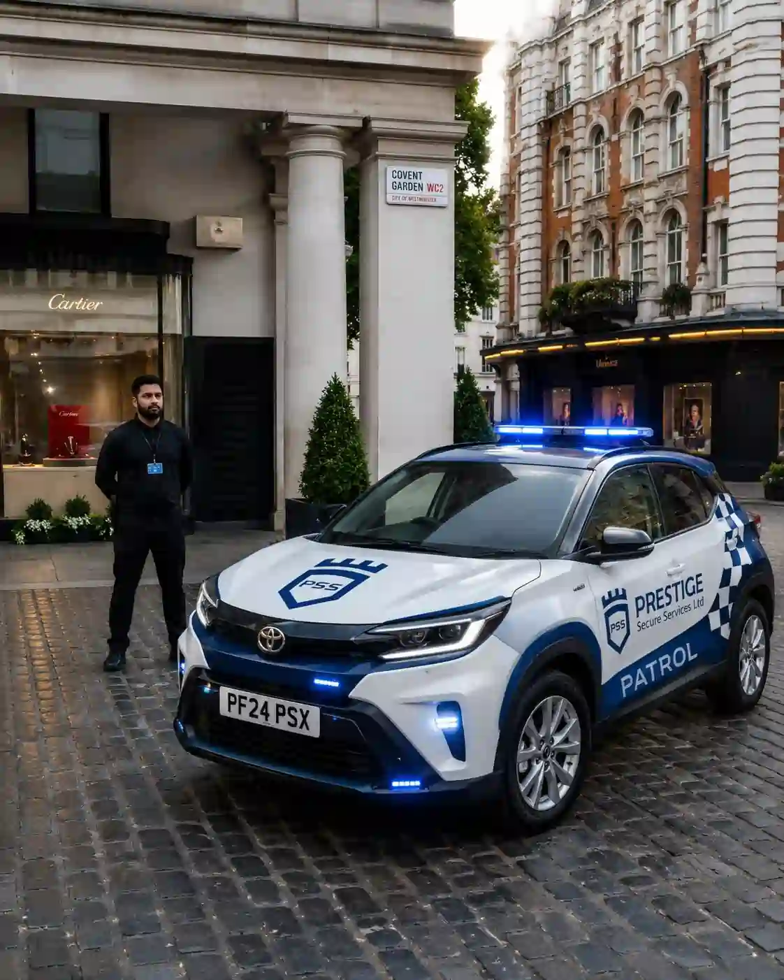 Prestige Secure Services SIA licensed security officer providing manned guarding in London